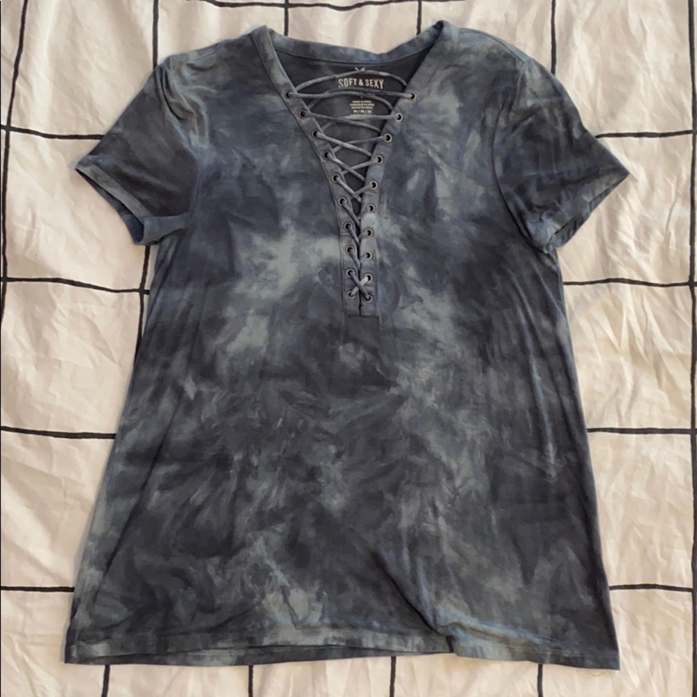 TIE DYE CRISS CROSS TOP